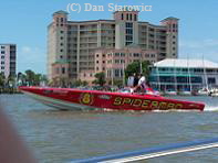 Boat returning from the races.  Pink Shell Resort in back.  (Clicking on the image will take you to the photo collection page)