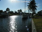 Sailboat access canal in South Cape Coral