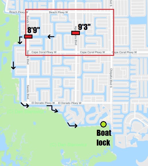 Boating access out from south of Beach Pkwy in Cape Coral